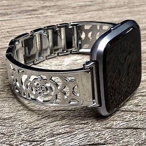 Silver Metal Bangle Fitbit Versa 2 Watch Bracelet